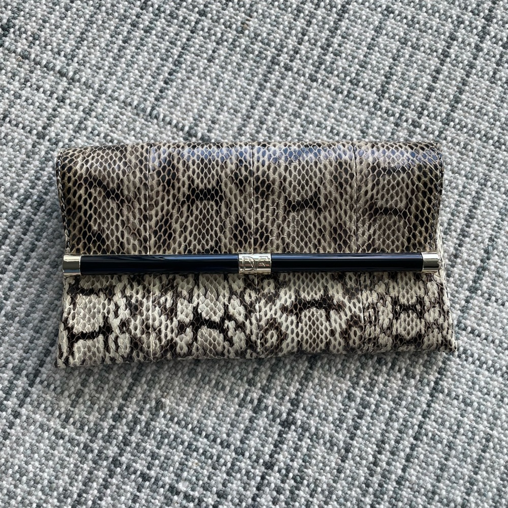 DVF elegant snakeskin clutch